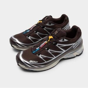 Salomon xt-6 athletic shoes - brown and silver